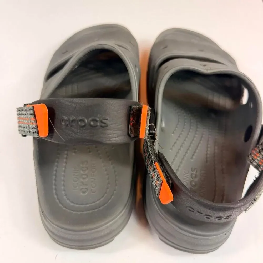 Crocs Men's Grey and Black Sandals